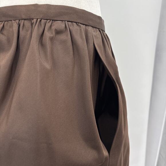 Ralph Lauren Purple Label Brown Silk Flared Mini Skirt Bubble Flare Runway 2007 - Picture 14 of 16